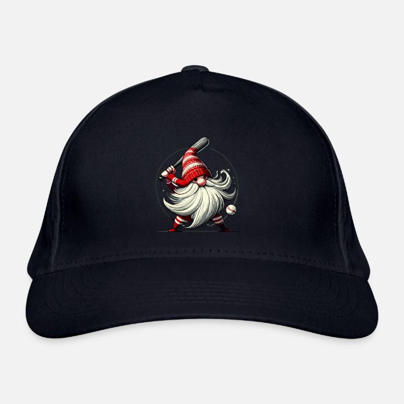 Christmas Baseball Gnome with Baseball Bat Organic Baseball Cap