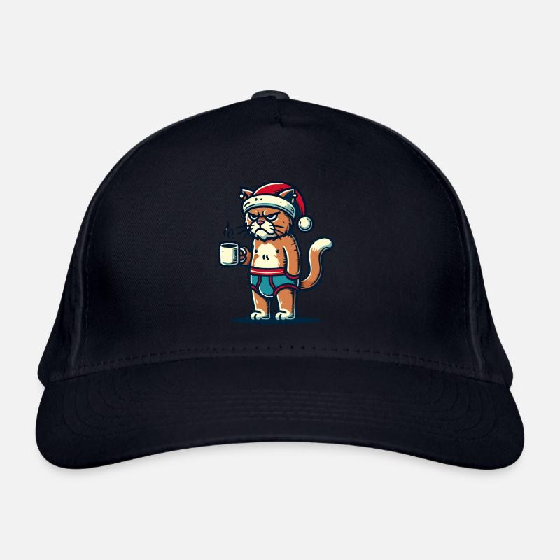 Chat Noël drôle Casquette classique bio