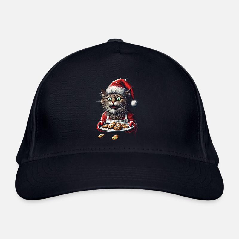 Chat de Noël avec des biscuits Casquette classique bio