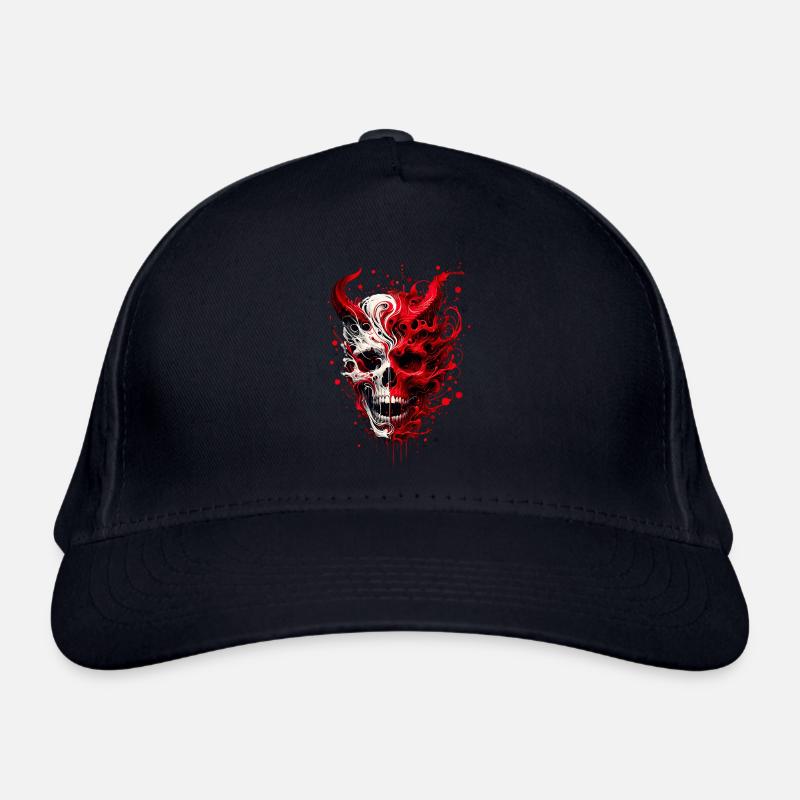 Infernal Skull Artwork Skull Meets Devil Organic Baseball Cap