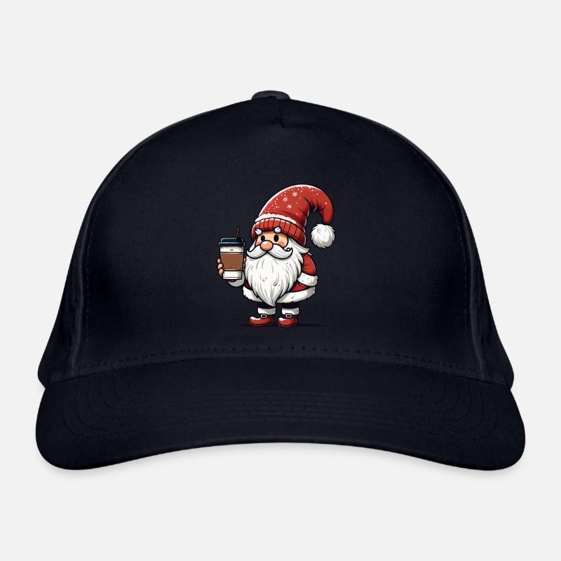 Gnome de Noël avec du café pour les amateurs de café Casquette classique bio