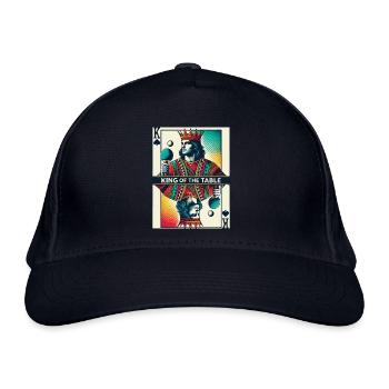 Retro Spielkarte Tischtennis König - Bio-Baseballkappe - Navy - Vorne