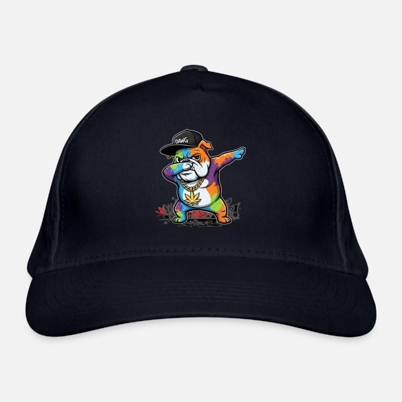 Pose de dab de chien de rue coquine avec une ambiance graffiti - Casquette classique bio - marine
