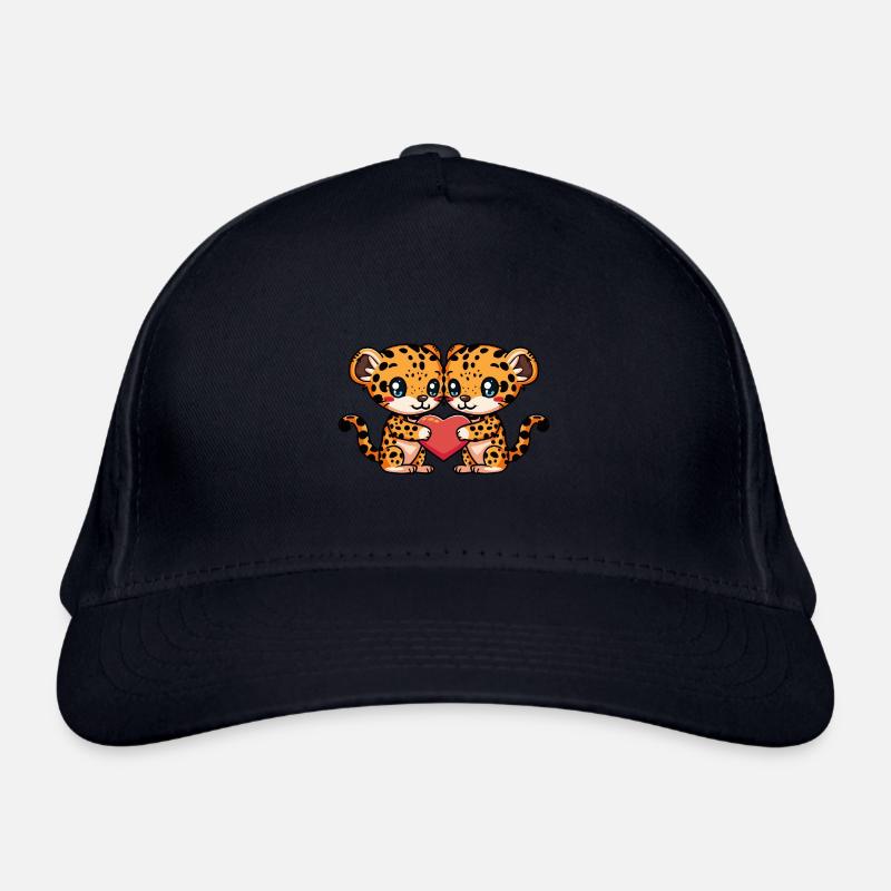 Leopard Paar Herz Bio-Baseballkappe