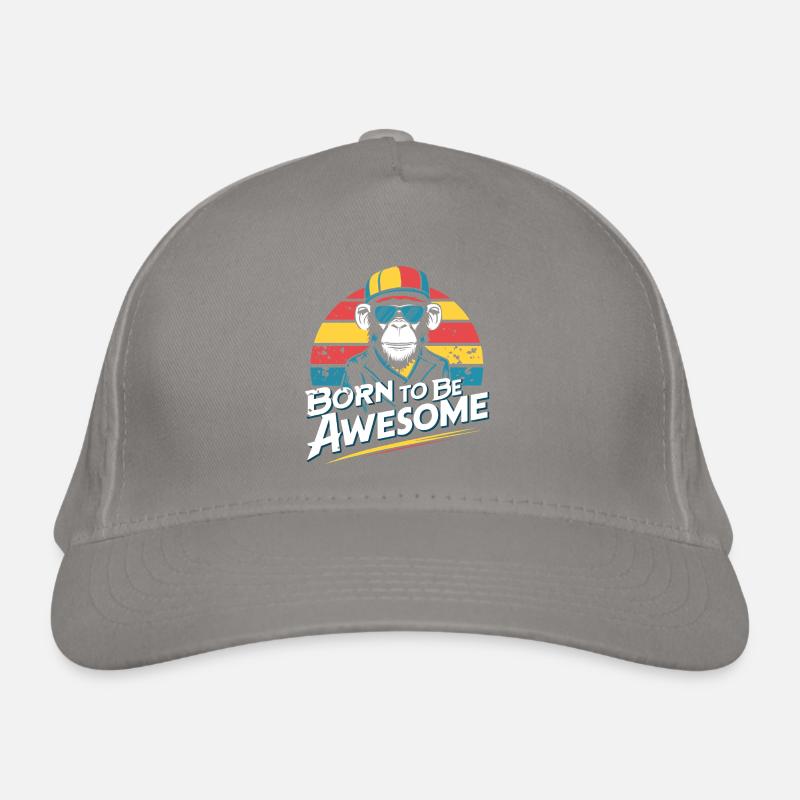 Cool Chimpanzee Born To Be Awesome Organic Baseball Cap