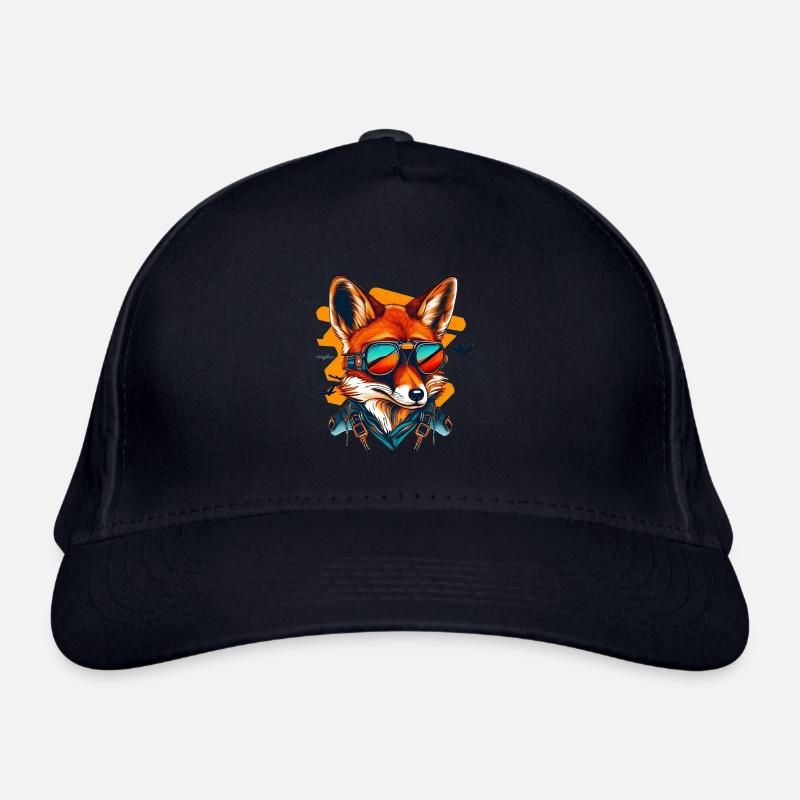 Fox with aviator goggles Organic Baseball Cap