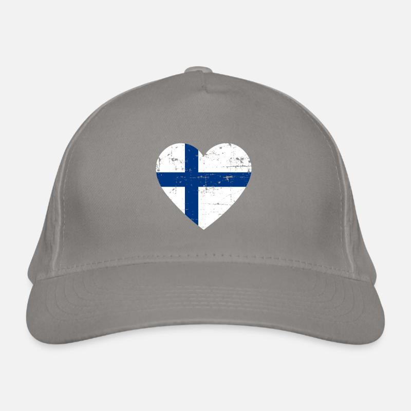 Finnland Herz Flagge Bio-Baseballkappe