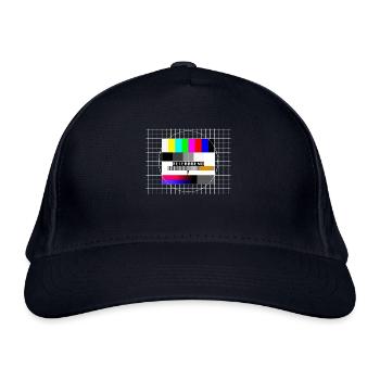 Testbild Feierabend 80er 90er Jahre Party Kostüm - Bio-Baseballkappe - Navy - Vorne