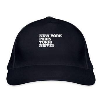 Nippes Paris Tokio New York Heimat Köln Viertel - Bio-Baseballkappe - Navy - Vorne
