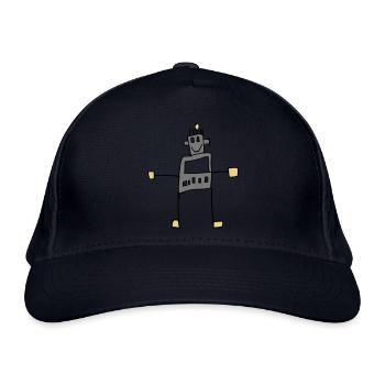 Cool robot child's drawing - Organic Baseball Cap - navy - Front