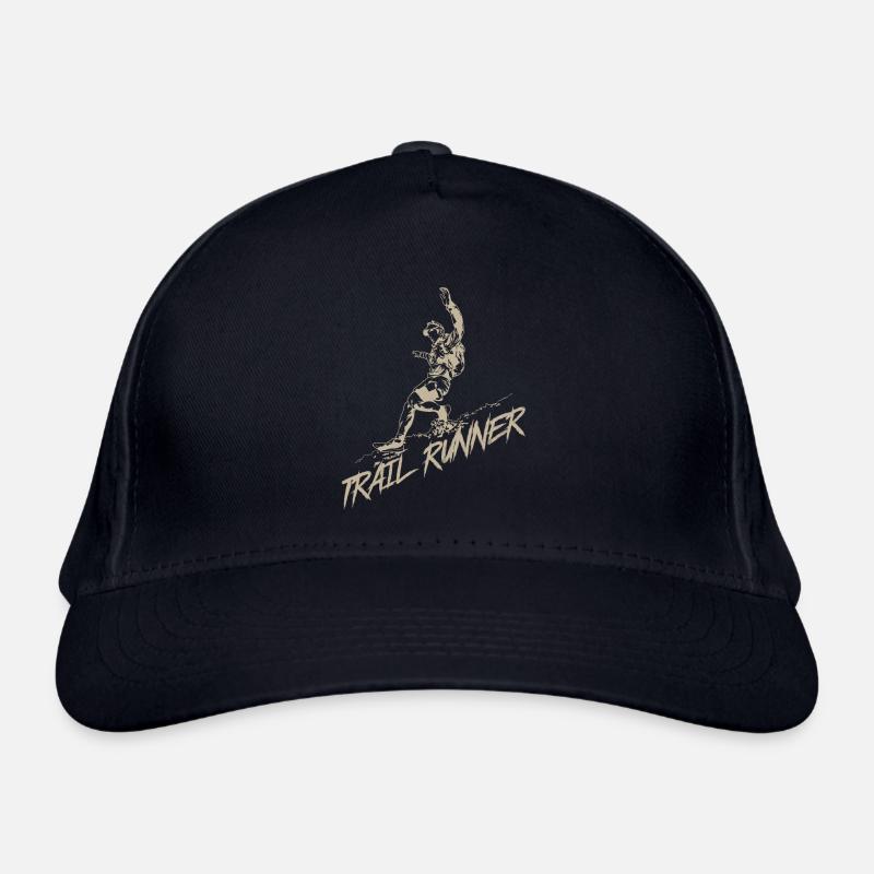 Trail runner jogging on the mountain Organic Baseball Cap