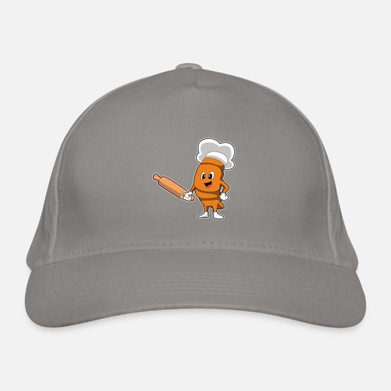 Bread as a cook with rolling pin Organic Baseball Cap