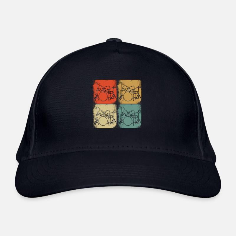 Illustration de conception de batterie rétro Batteur Casquette classique bio
