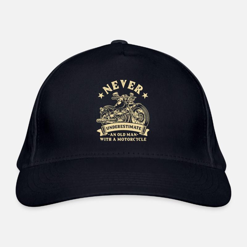 Never Underestimate An Old Man With A Motorcycle - Bio-Baseballkappe - Navy
