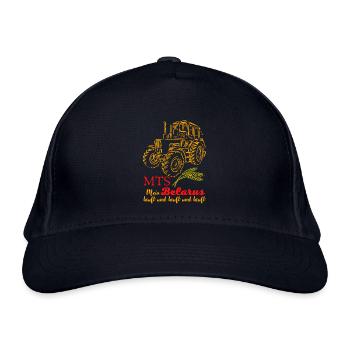 Belarus MTS / Mein Belarus läuft & Läuft. Ostalgie - Bio-Baseballkappe - Navy - Vorne