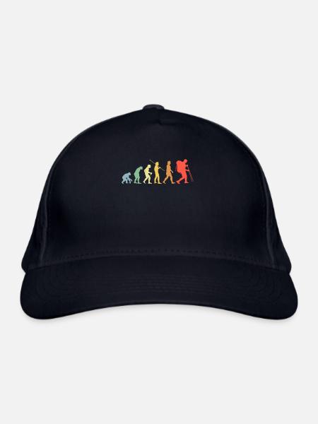Wandern Evolution Retro Berglauf Wanderer - Bio-Baseballkappe - Navy