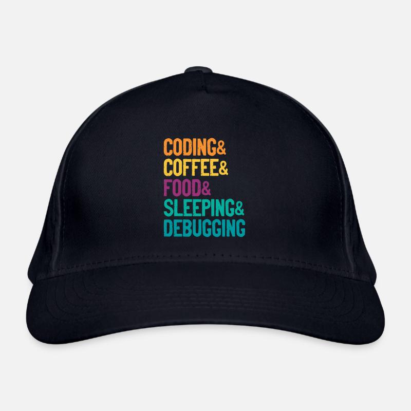 Coding Coffee Food Sleeping Debbuging Programmer C Bio-Baseballkappe