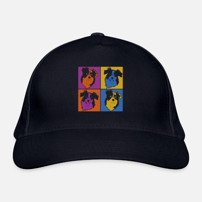 Pop Art Hund Geschenk Aussie Australian Shepherd Bio-Baseballkappe