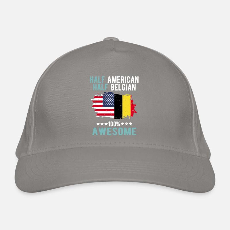 Half American Half Belgian Organic Baseball Cap