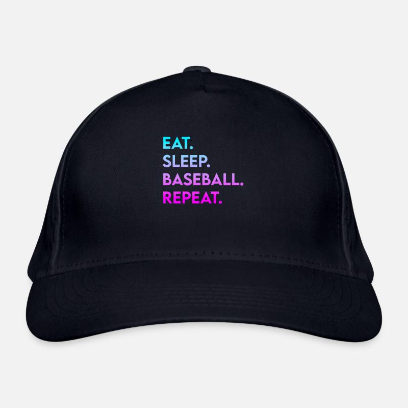 eat sleep baseball repeat Organic Baseball Cap