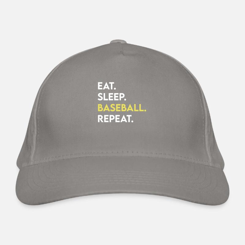 eat sleep baseball repeat Organic Baseball Cap