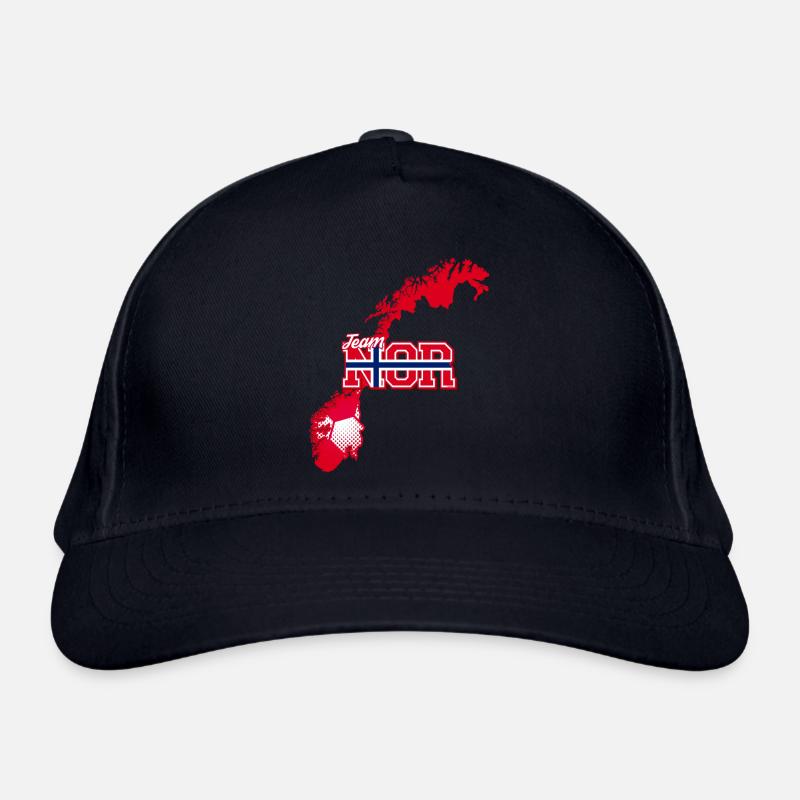 Team NOR Map Norway with Ball Pattern Organic Baseball Cap