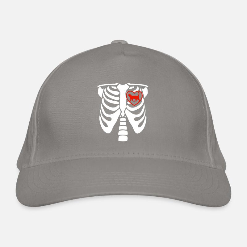 Chat Chats Chat Squelette Os Coeur Casquette classique bio