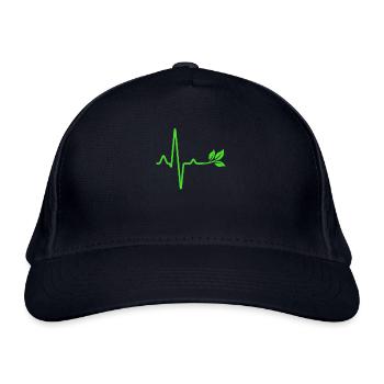 Veganer Vegetarier Herzschlag - Bio-Baseballkappe - Navy - Vorne