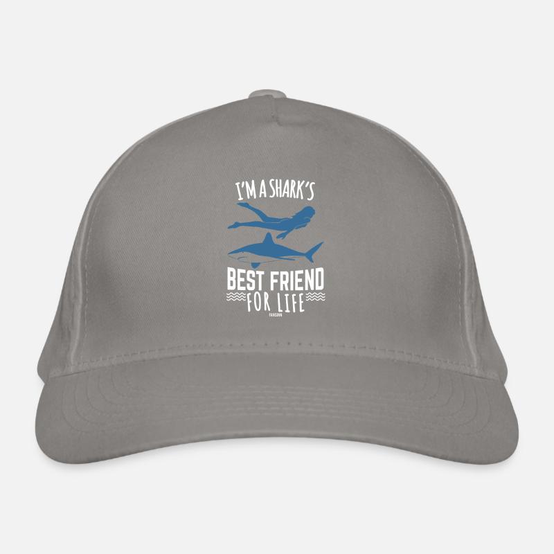 Frau Mädchen Hai Fisch Tier Freundschaft Bio-Baseballkappe