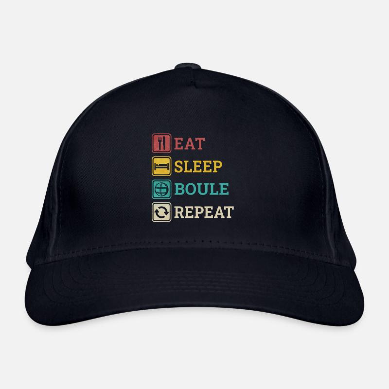 Manger Sleep Boule Répéter Boccia Dictons Blagues Casquette classique bio