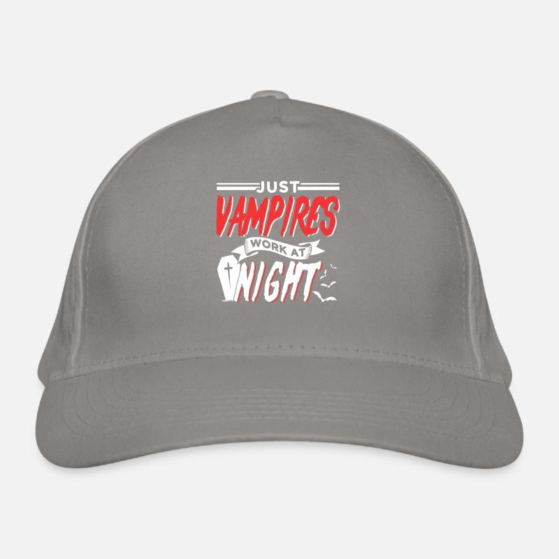 Only vampires work at night sayings day shift Organic Baseball Cap