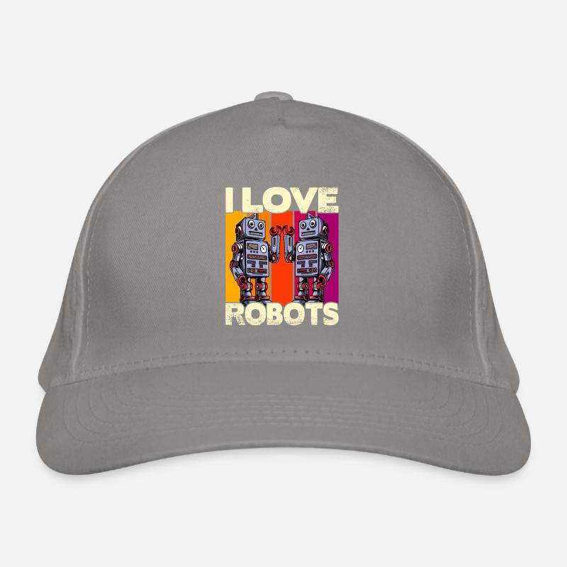 I love Robots Organic Baseball Cap