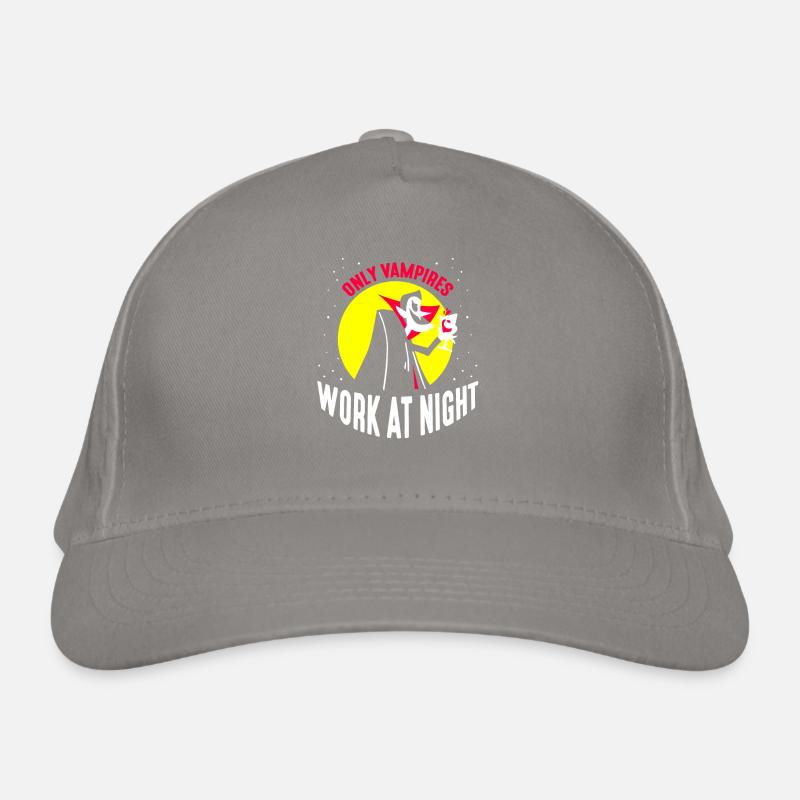 Only vampires work day shift sayings at night Organic Baseball Cap
