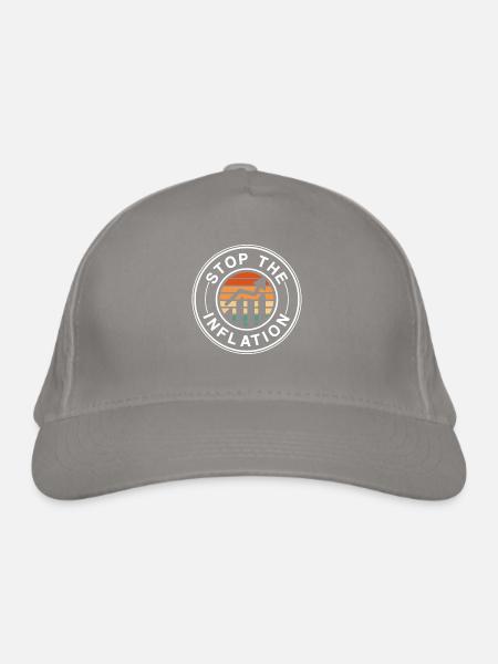 Inflation Stops Money Printing Stagflation - Organic Baseball Cap - light grey - Front
