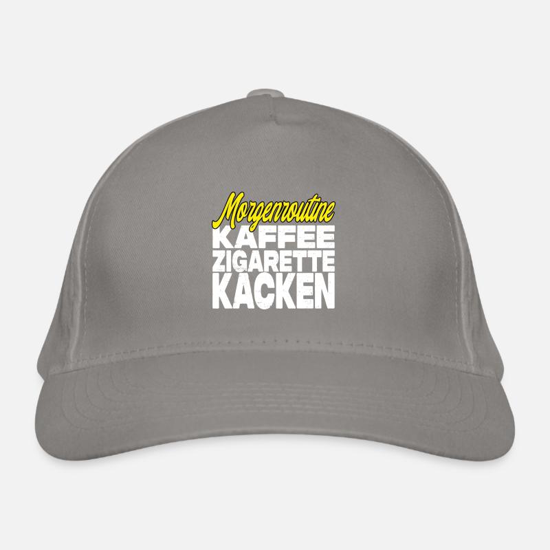 Kaffee Zigarette Kacken - Lustiger Spruch Bio-Baseballkappe