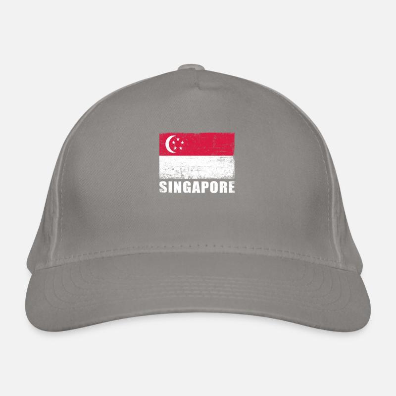 Drapeau de Singapour Grunge Drapeau de Singapour Casquette classique bio