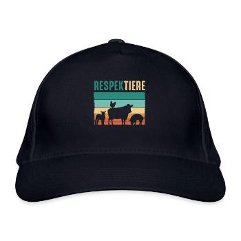 Vegetarier Veganer Tierschutz Tierrecht Veggie - Bio-Baseballkappe - Navy - Vorne