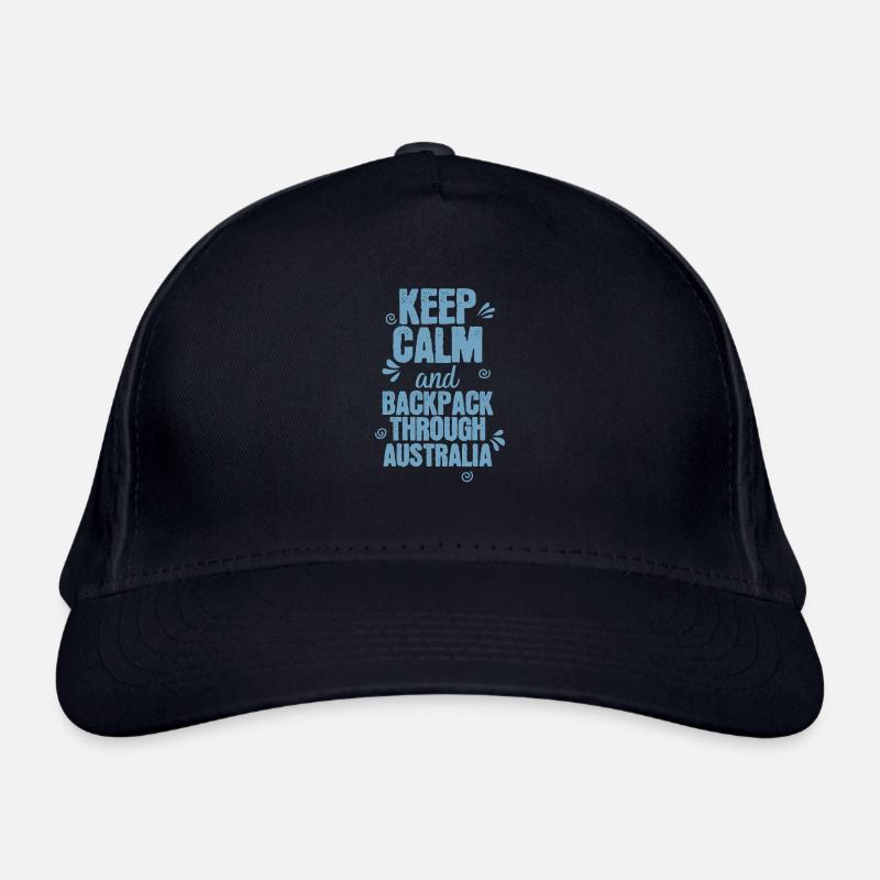 Keep Calm and Backpack through Australia Organic Baseball Cap