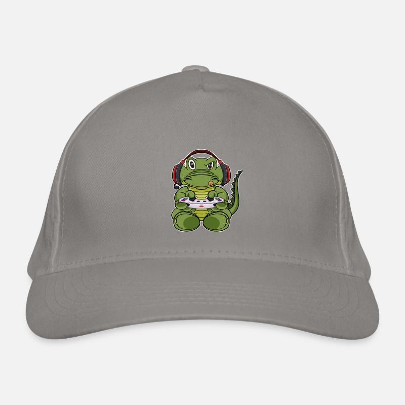 Crocodile With Gaming Controller I Funny Gaming I Bio-Baseballkappe