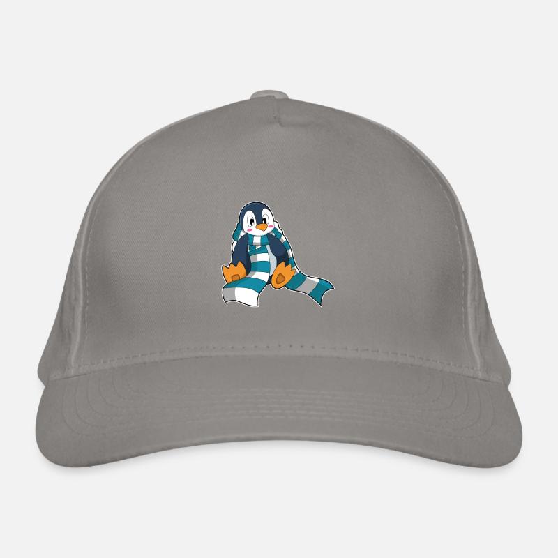 Pinguin mit Schal Bio-Baseballkappe