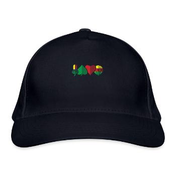 Farben vom Schafkopf Spiel Kartenspiel - Bio-Baseballkappe - Navy - Vorne