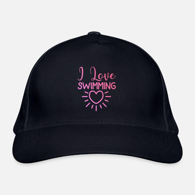 Ich liebe Schwimmen Bio-Baseballkappe