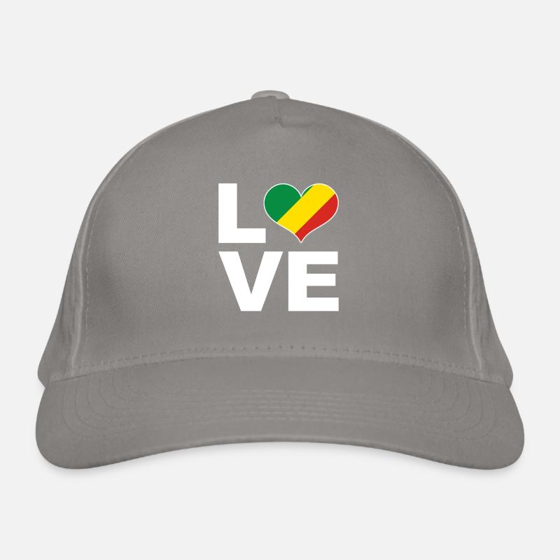 Ich liebe Kongo Herz Flagge Kongo Bio-Baseballkappe
