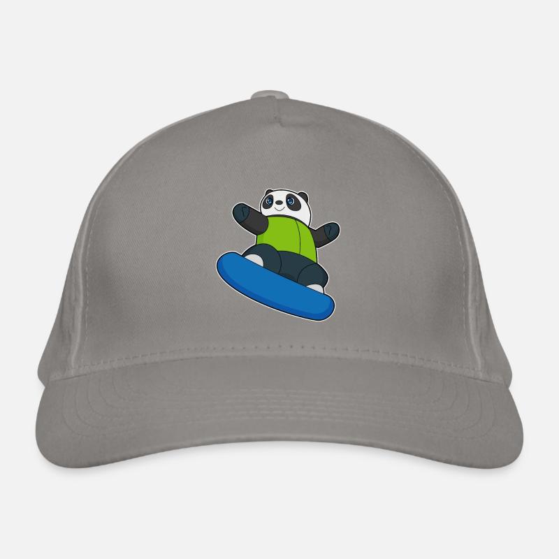 Panda as a snowboarder with snowboard Organic Baseball Cap