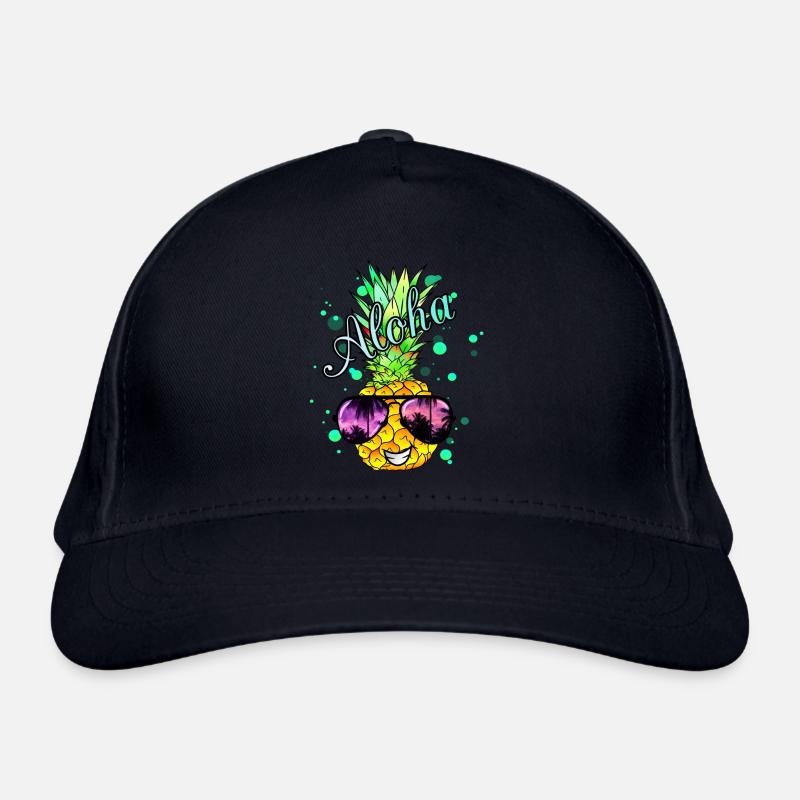 Aloha Ananas mit Farbspritzern Bio-Baseballkappe