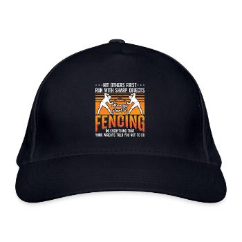 Fencing Hit Others First Retro Epee Fighter Fencer - Bio-Baseballkappe - Navy - Vorne