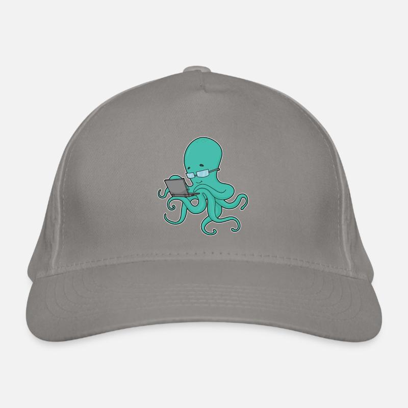 Octopus Laptop Organic Baseball Cap