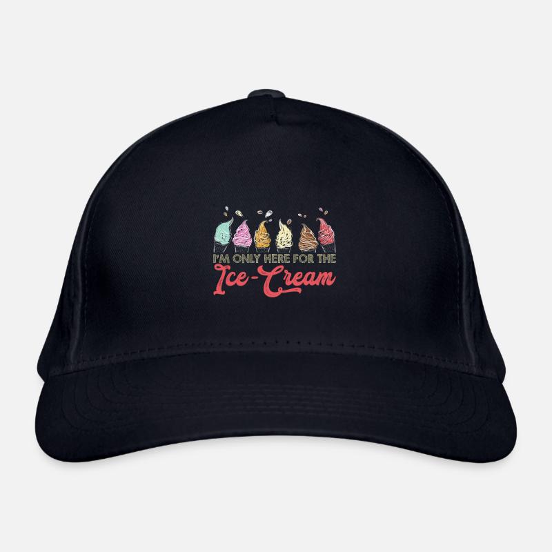 Ice cream logo Summer Soft Ice Cream Gift Idea Organic Baseball Cap