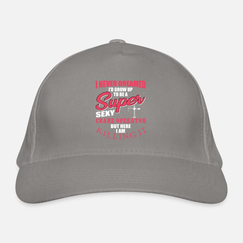 Funny crane operator design Organic Baseball Cap