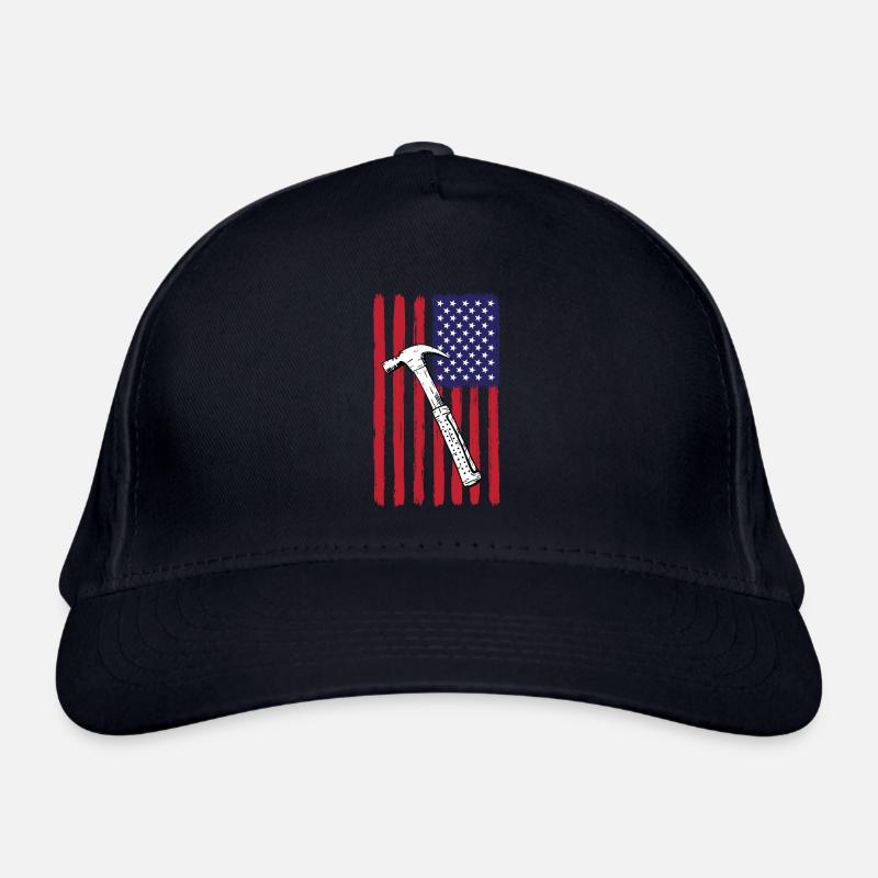 USA Flag Construction Workers Organic Baseball Cap